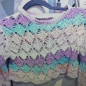 Colorful Kids Crochet Sweater